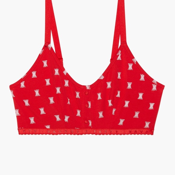 Savage X Fenty Red Cotton Jersey Leggings and Bralette Set - Picture 5 of 9